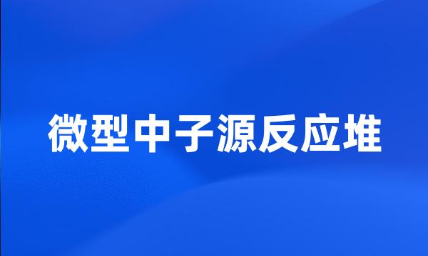 微型中子源反应堆