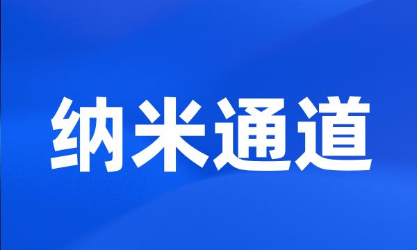 纳米通道