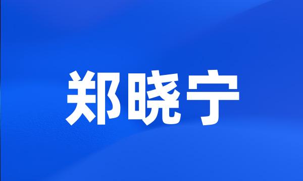 郑晓宁