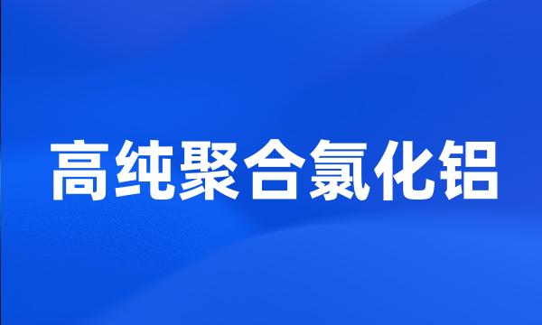 高纯聚合氯化铝