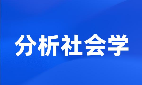 分析社会学