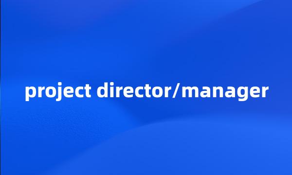 project director/manager