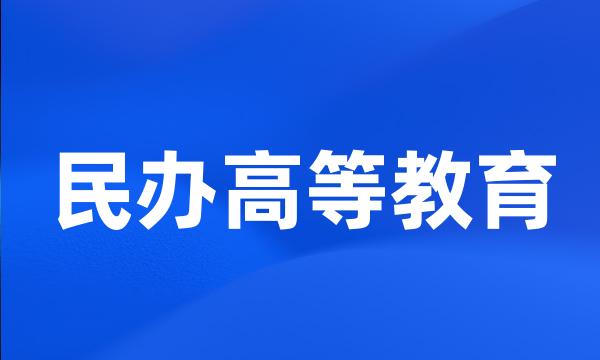 民办高等教育