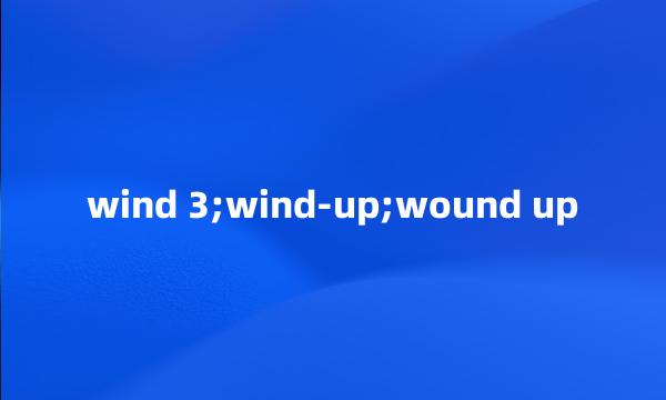 wind 3;wind-up;wound up