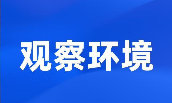 观察环境