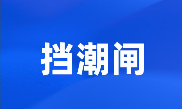 挡潮闸