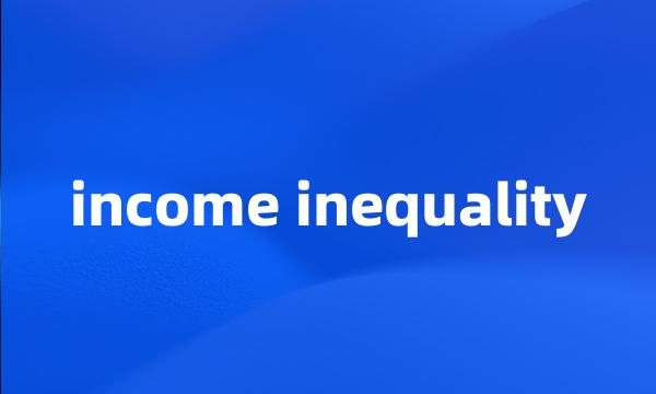 income inequality