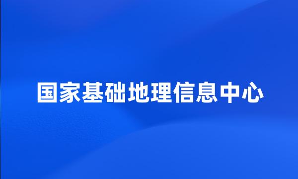 国家基础地理信息中心