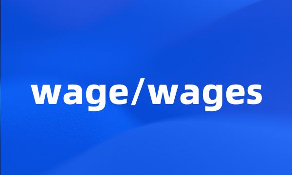 wage/wages