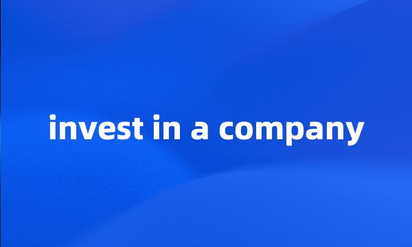 invest in a company