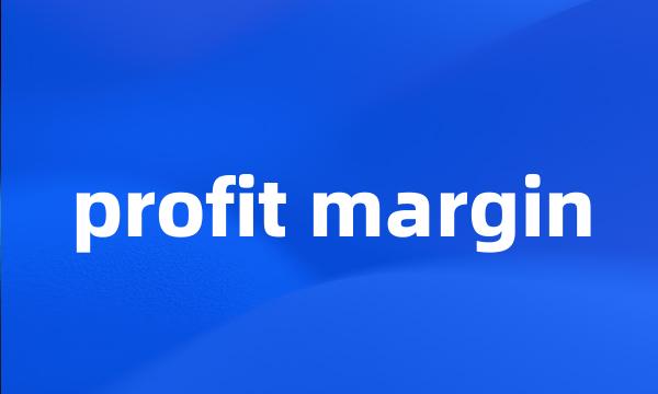 profit margin