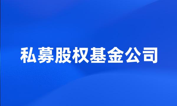 私募股权基金公司