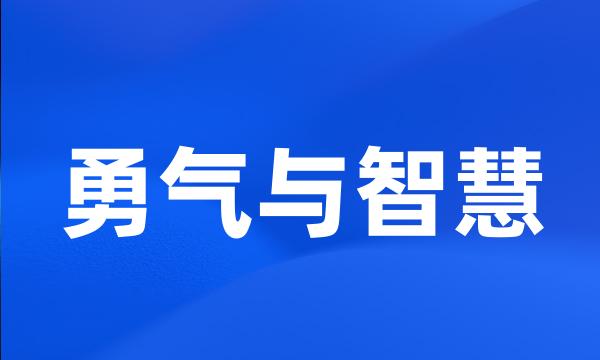 勇气与智慧