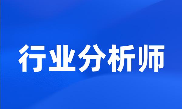 行业分析师