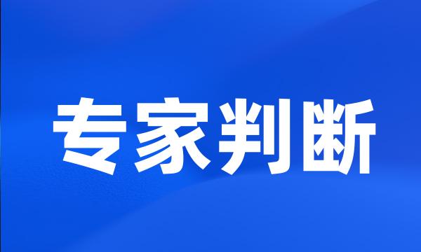 专家判断