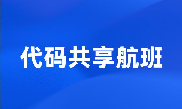 代码共享航班