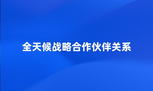 全天候战略合作伙伴关系