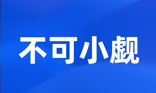 不可小觑