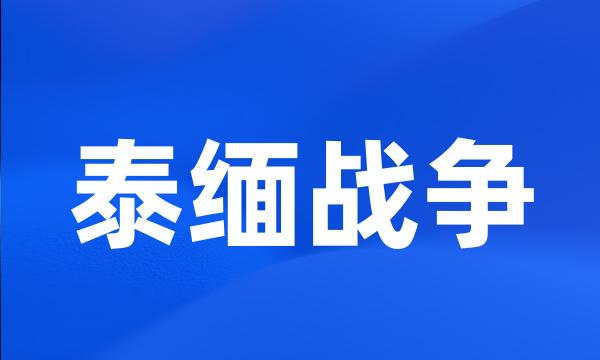 泰缅战争