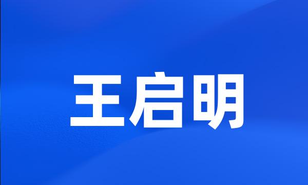 王启明