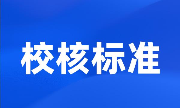 校核标准