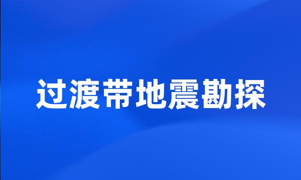 过渡带地震勘探