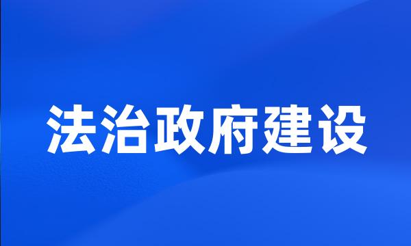 法治政府建设