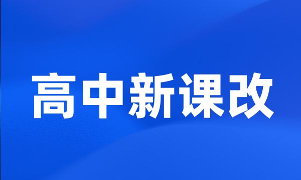 高中新课改