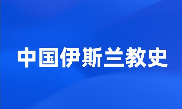 中国伊斯兰教史