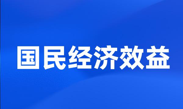 国民经济效益