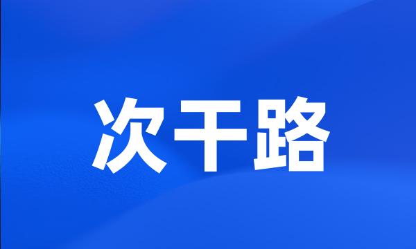 次干路