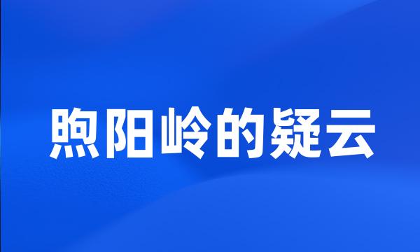 煦阳岭的疑云