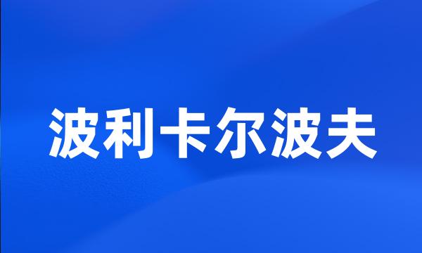 波利卡尔波夫