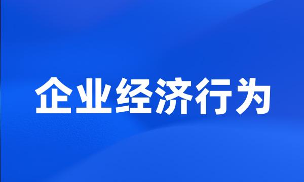 企业经济行为