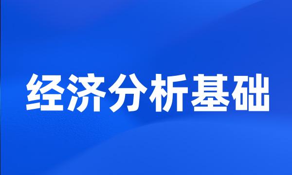 经济分析基础