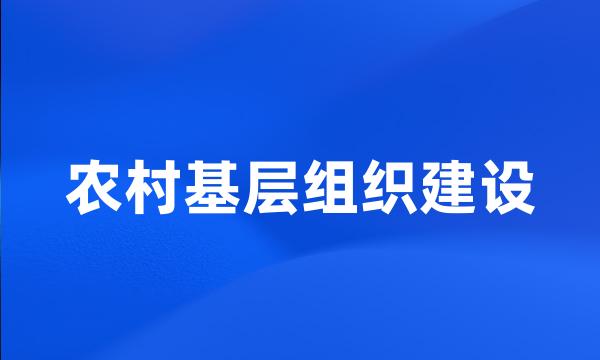 农村基层组织建设