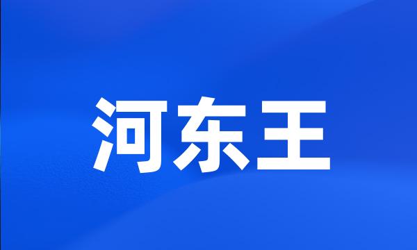 河东王