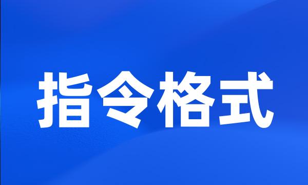 指令格式