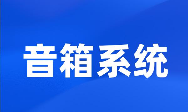 音箱系统