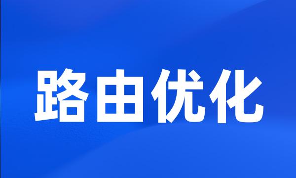 路由优化