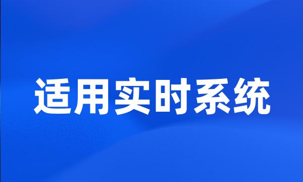 适用实时系统