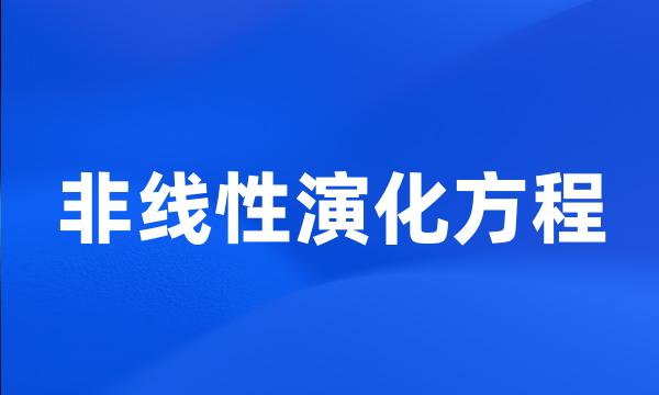 非线性演化方程