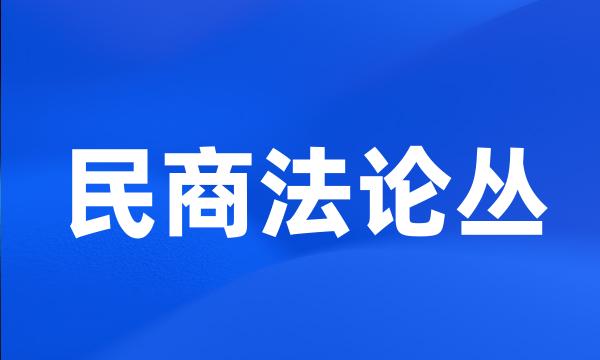 民商法论丛