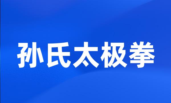 孙氏太极拳