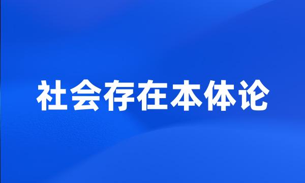 社会存在本体论