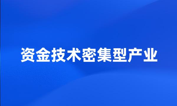 资金技术密集型产业