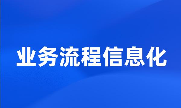 业务流程信息化