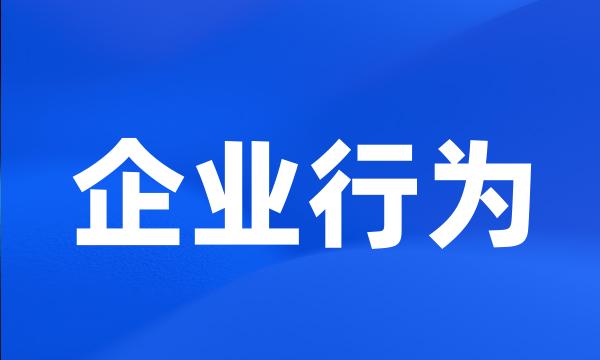 企业行为