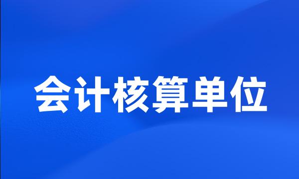 会计核算单位