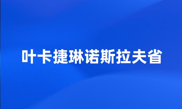 叶卡捷琳诺斯拉夫省